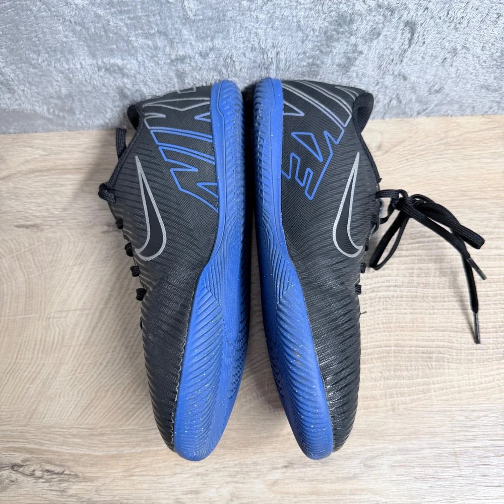 Nike Mercurial Vapor 15 Club IC Indoor‎ Soccer Shoes Youth 6Y Black Blue Speed